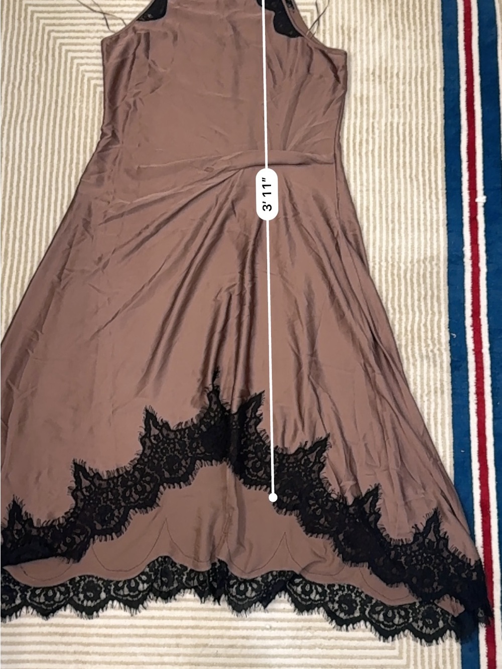 NWT REISS Anais Drape lace-trim dress mocha brown size 12 - Picture 12 of 12